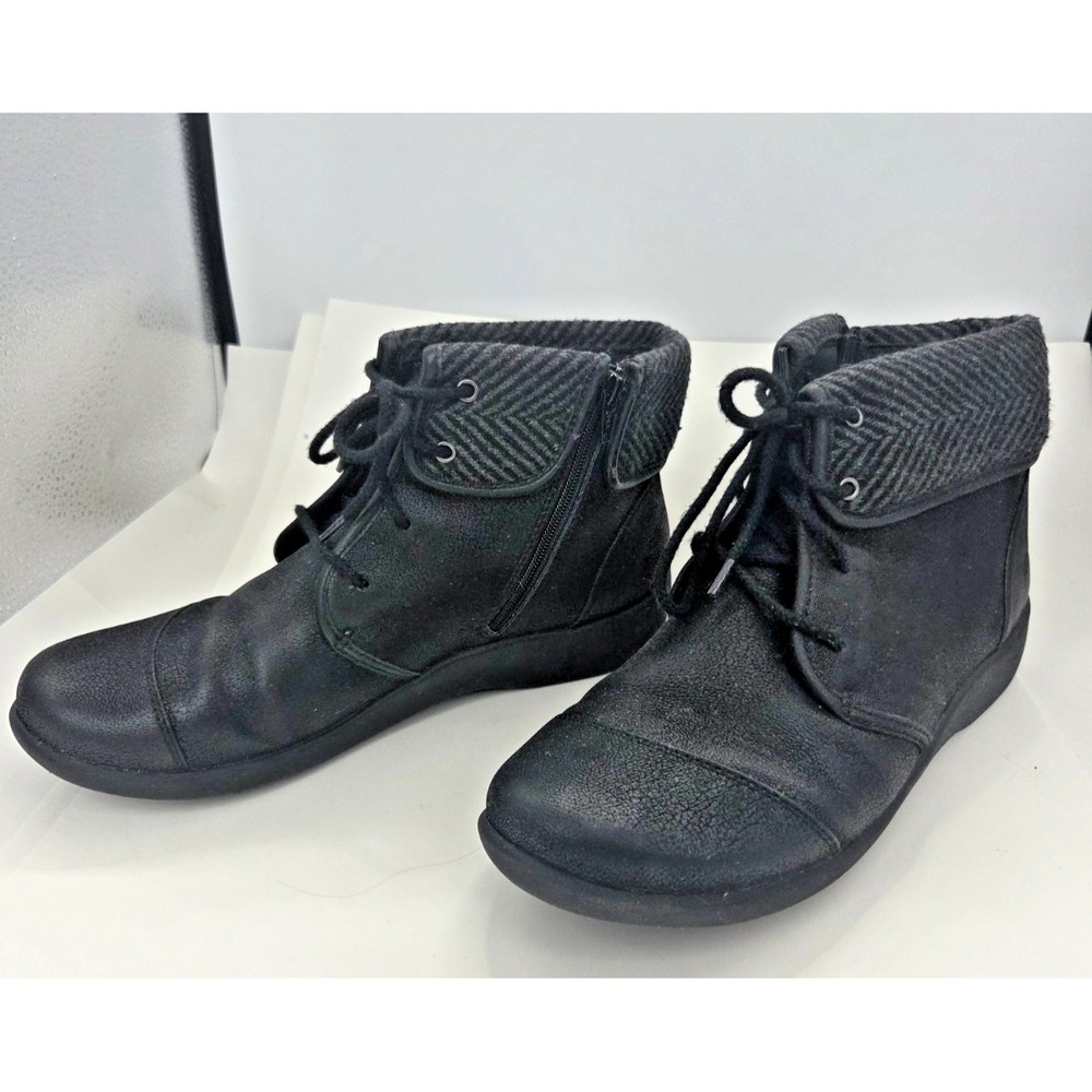 Clark's Cloudsteppers Cushion Soft Sillian Frey Lace-Up/Zip Ankle Boots Size 8W